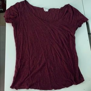 burgundy shirt
